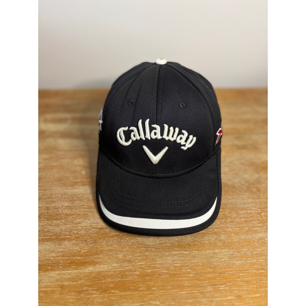Callaway Golf Hat Black White X‎ Hot HEX Black Tour Odyssey Adjustable Cap